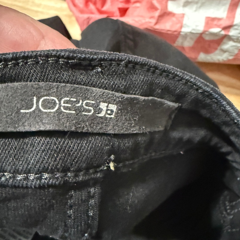 Joe's Jeans Skinny Ankle Coated Waxed Denim Pants 26 Black Excellent - Picture 8 of 8